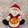 knitted santa with chocolate orange pattern