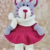 KBP-580- Cat Ballet Dancer Knitting Pattern Soft Toy