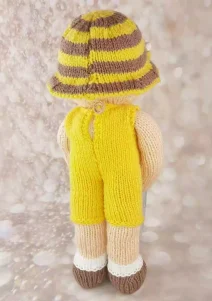 Beeatrix the bee girl knitting pattern toy