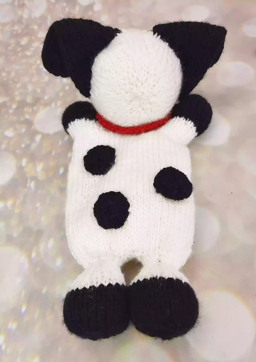 back side of yummy tummy dalmatian knitting pattern toy