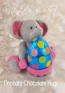 knitted chocolate elephant toy