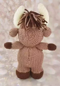 back of highland cow knitting pattern
