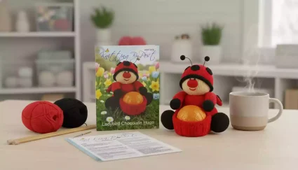 618-knitted-ladybird-chocolate-hug-toy-craft-room-scene