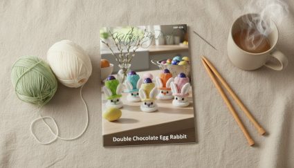 KBP-626 Double Chocolate Egg Rabbit Flat Lay