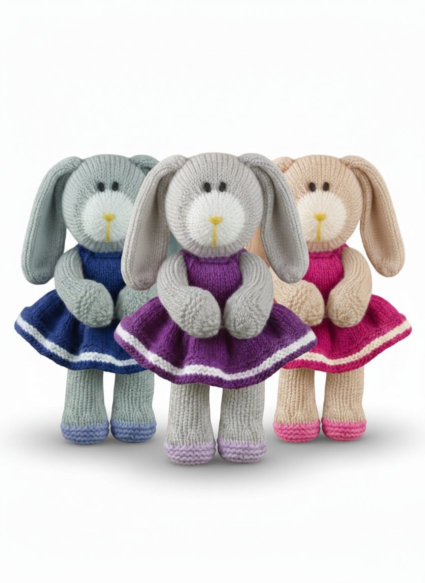 Clover the Bunny Rabbit Knitting Pattern (UK & US Terms) – Knitting by Post