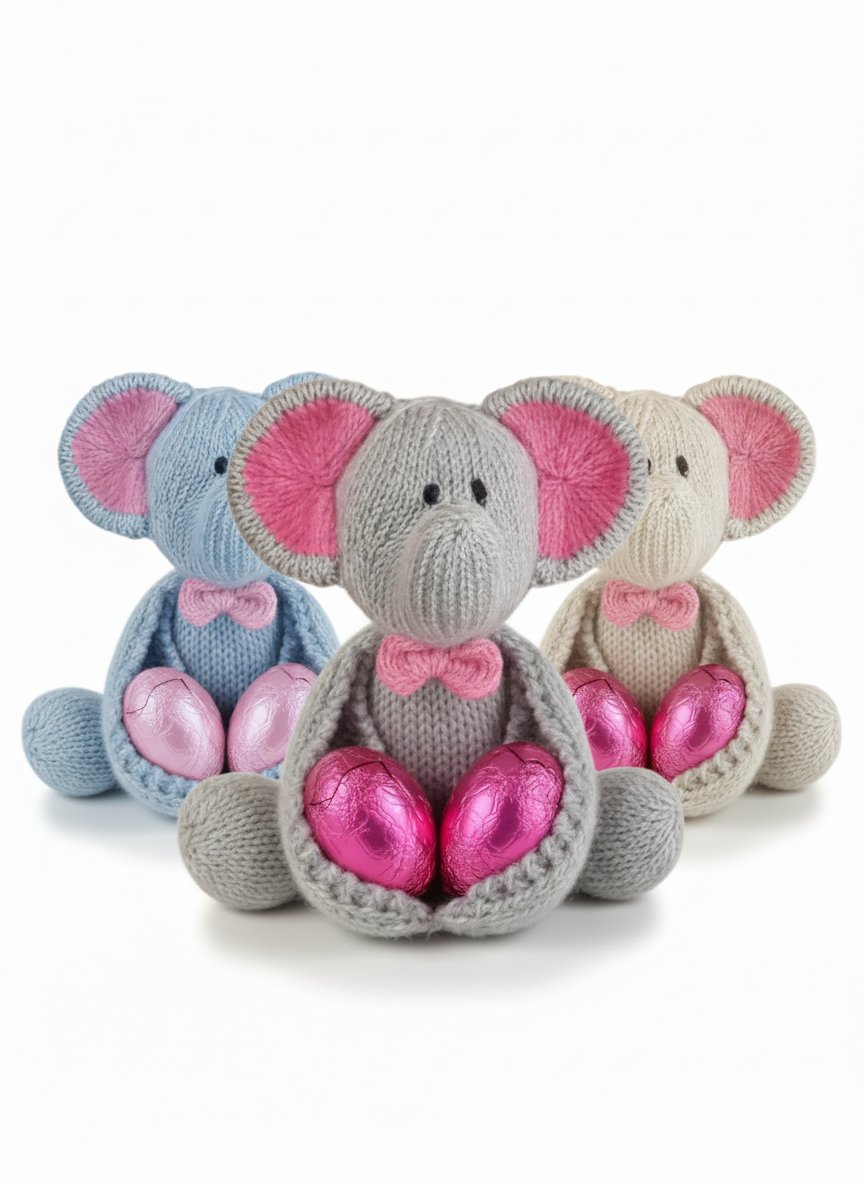 KBP-668 Eggsy Elephant Group White Background