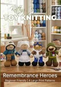 Remembrance Heroes knitting by post paperback book