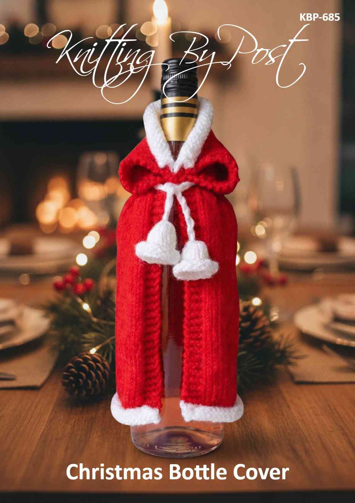 KBP-685 Christmas Bottle Cover Knitting Pattern