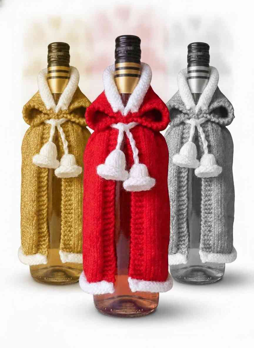 Christmas Bottle Cover Knitting Pattern - Image 2